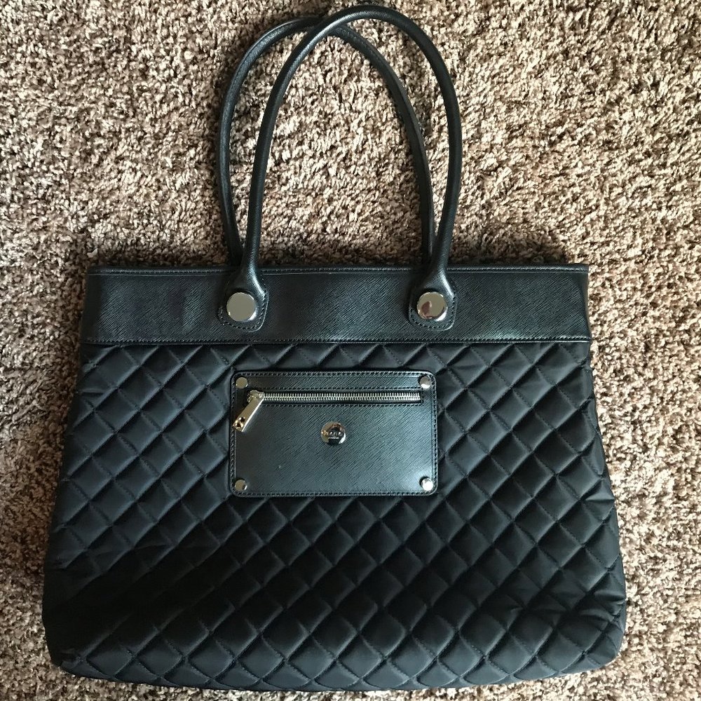 Knomo London Black  Quilted School Work Laptop Bag